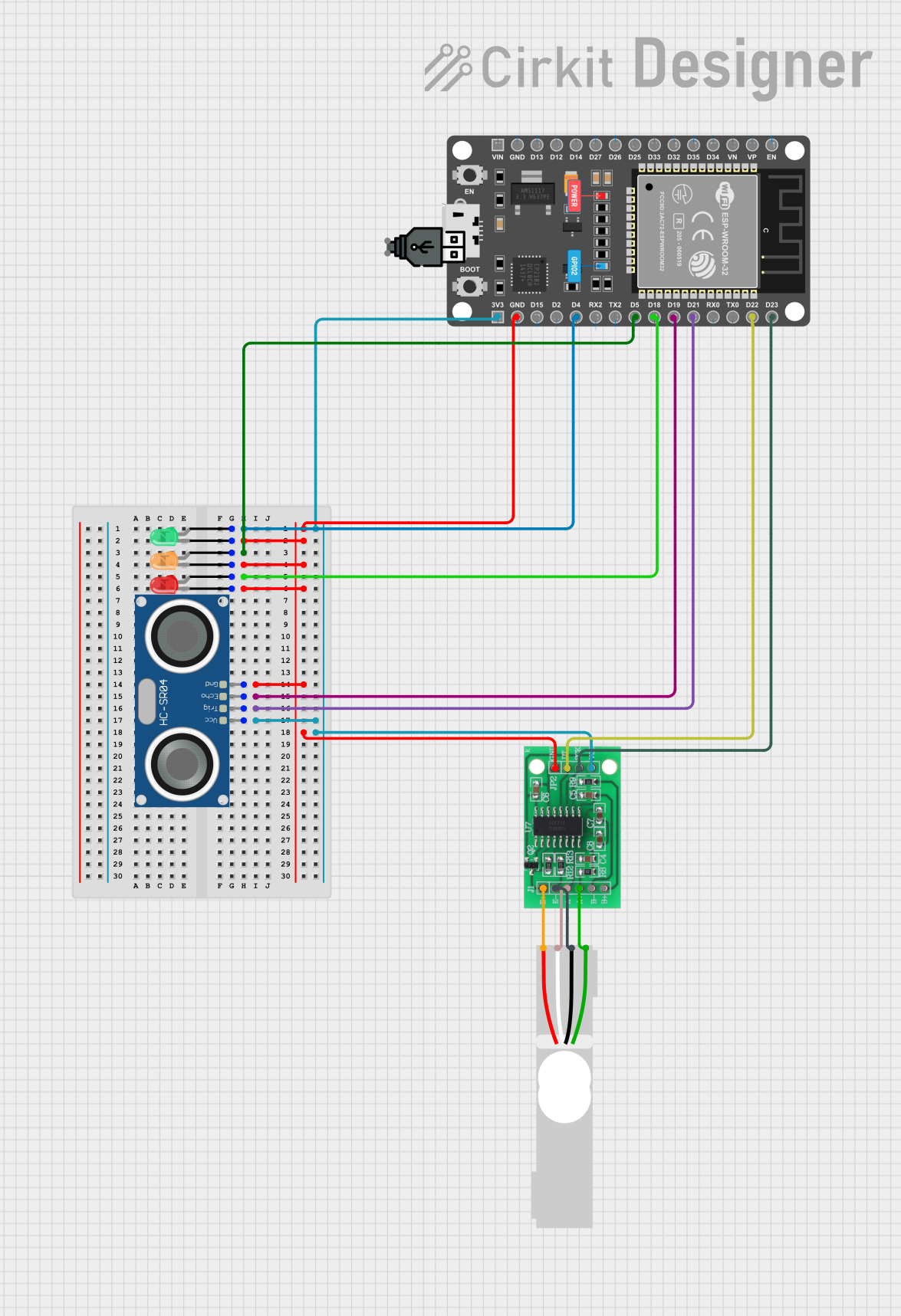 Image of Load Cell Ultrasonic Sensor: A project utilizing Load Cell - Red/white/black/green in a practical application