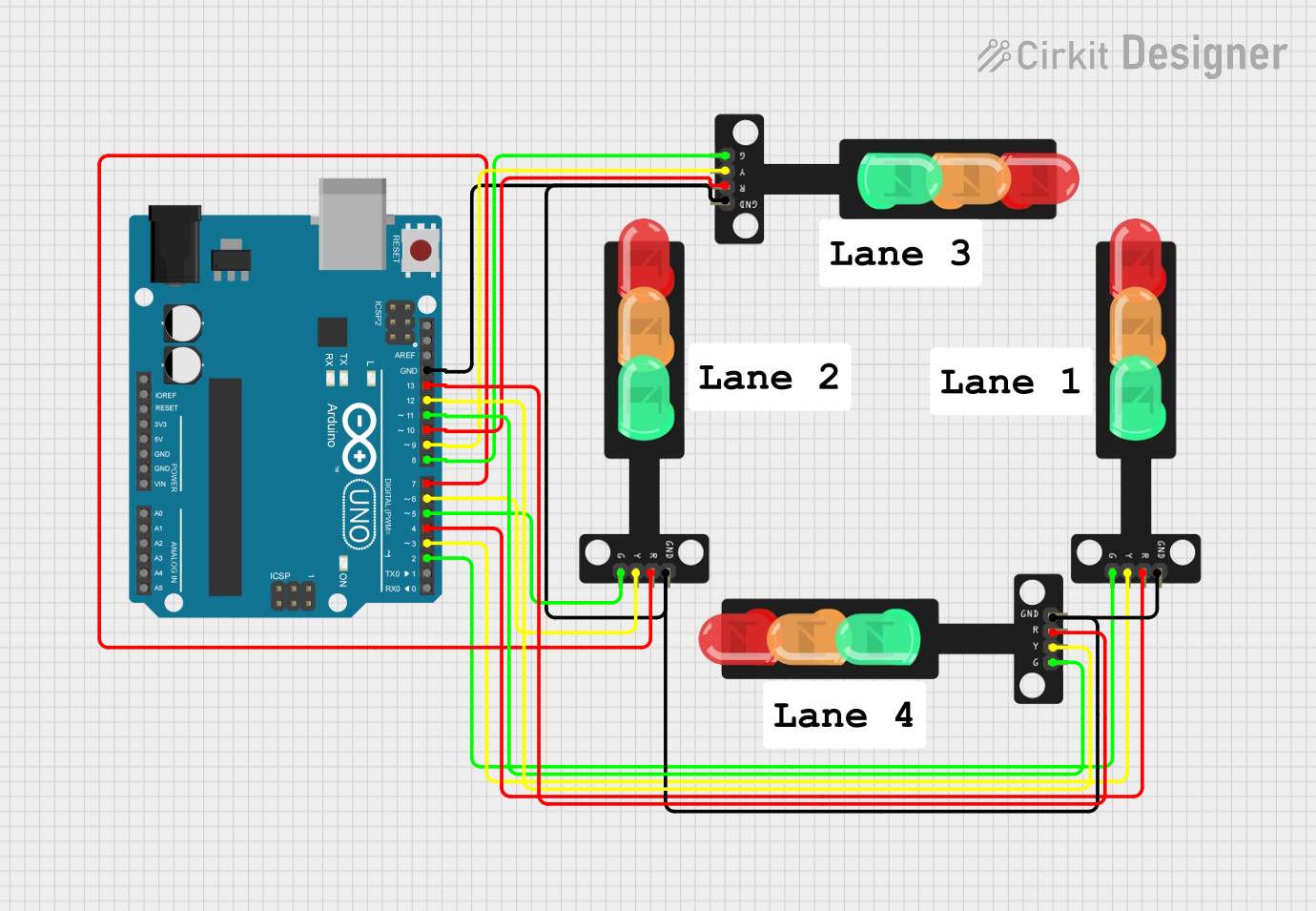 Image of Arduino-Controlled Traffic Light System