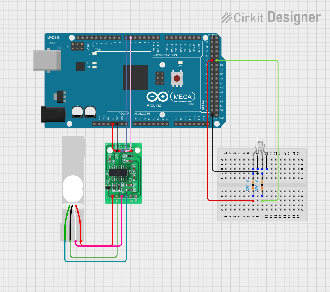 Image of Loadcell and RGB: A project utilizing HX711 - Bridge Sensor Interface in a practical application