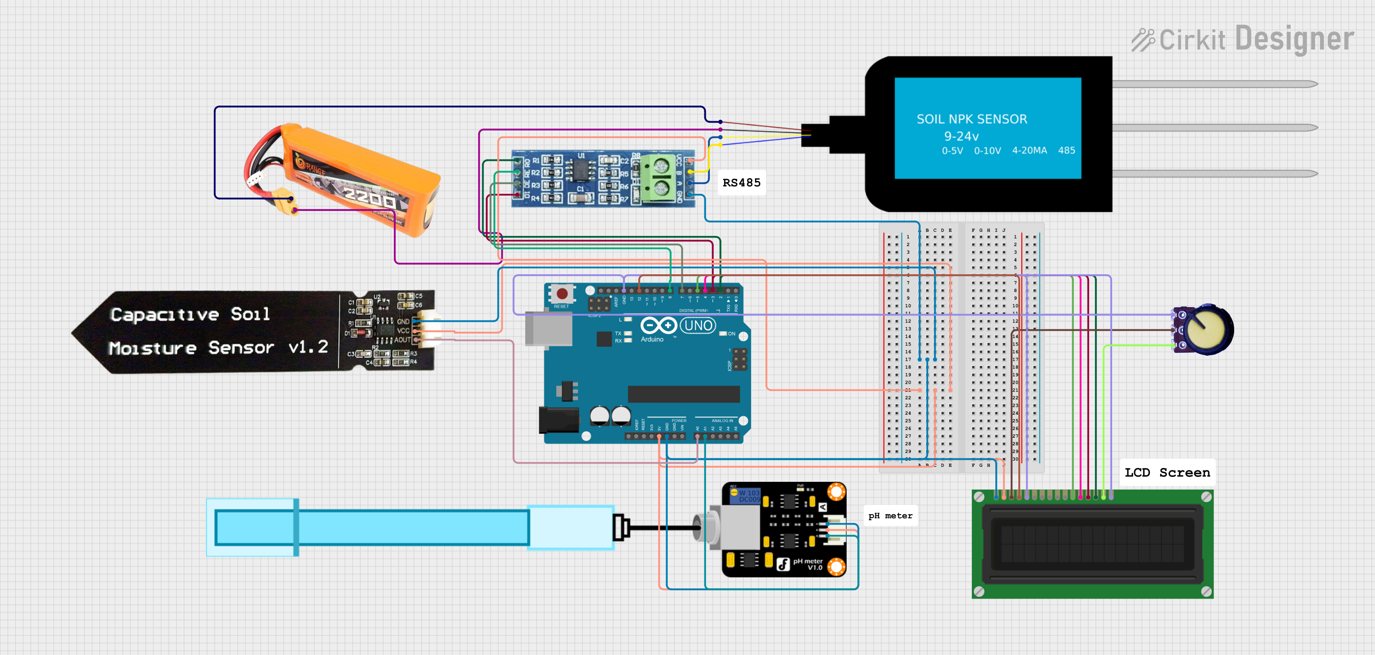 Image of NPK -pH sensor design: A project utilizing SOIL PH in a practical application