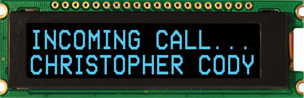 Image of Blue 16x2 Character Slim OLED Module