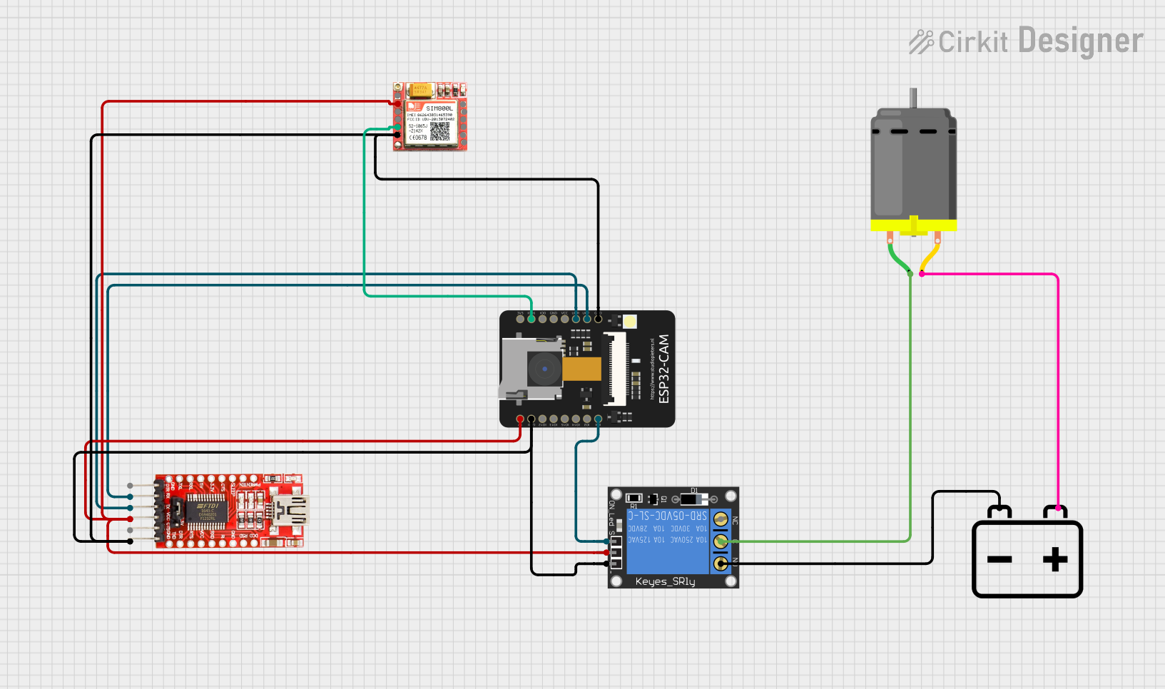 Image of face recognition car on off engine using esp32cam: A project utilizing HLK-FM225 Face Recognition Module in a practical application