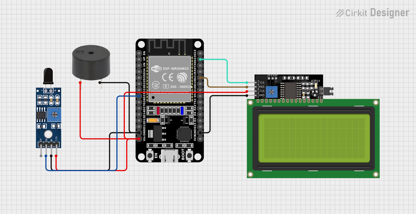 Image of ESP32-Based Fire Alert System with LCD Display and Buzzer