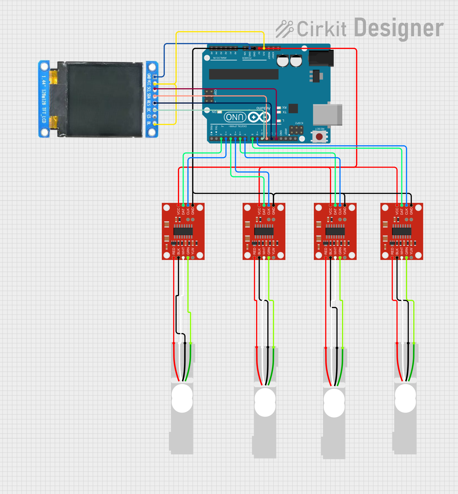 Image of Arduino UNO-Based Load Cell Weight Measurement System with TFT Display