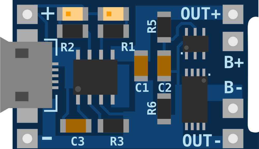 Image of TP4056 lithium ion battery charging module