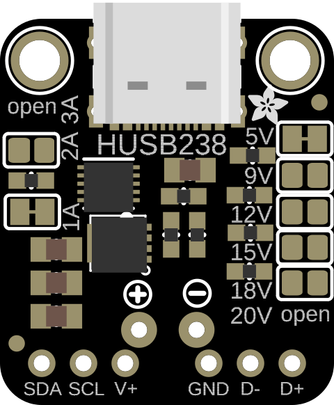 Image of parts/Adafruit HUSB238 USB-C PD Breakout