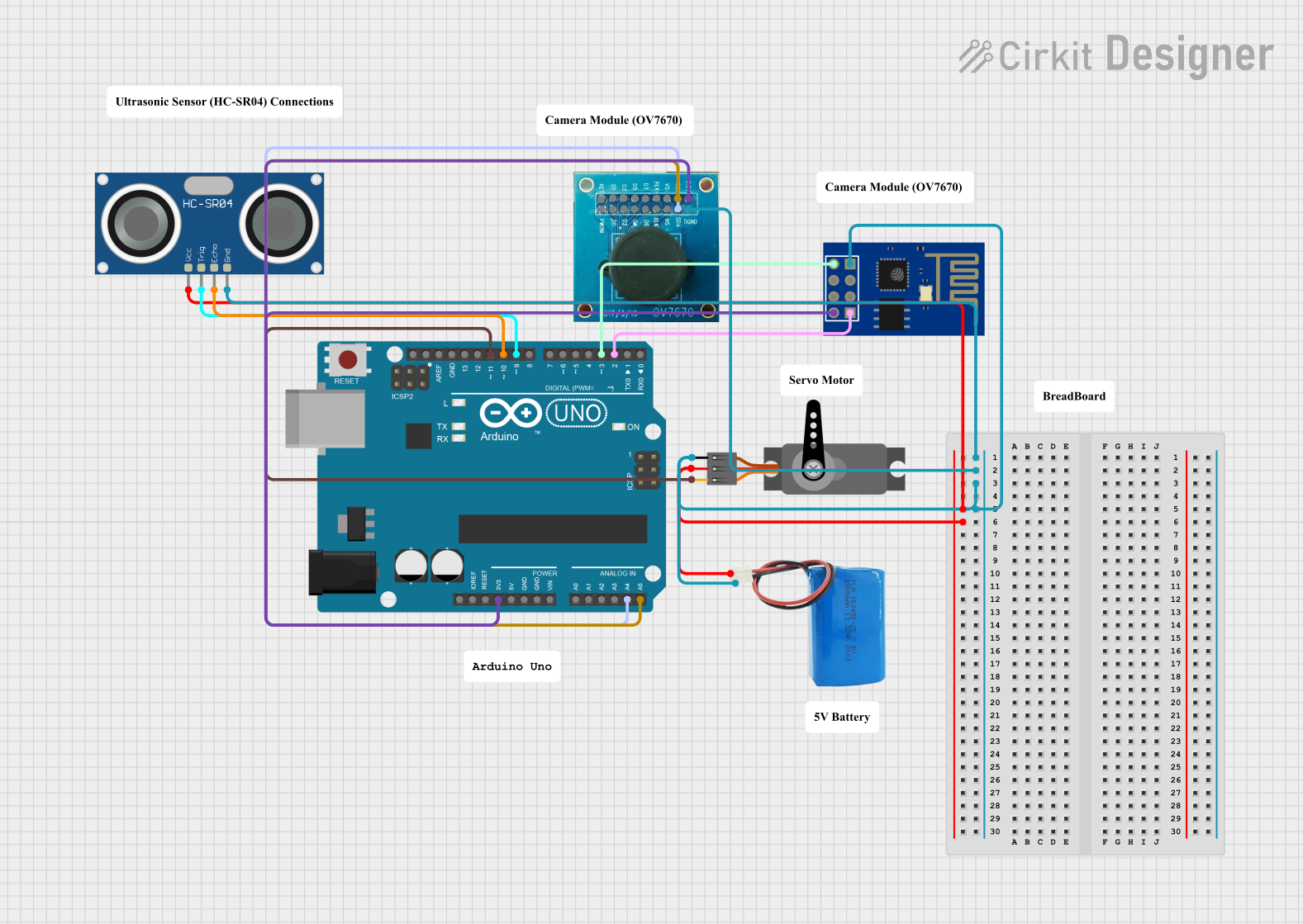 Image of Arduino UNO-Based Wi-Fi Controlled Servo and Ultrasonic Sensor System