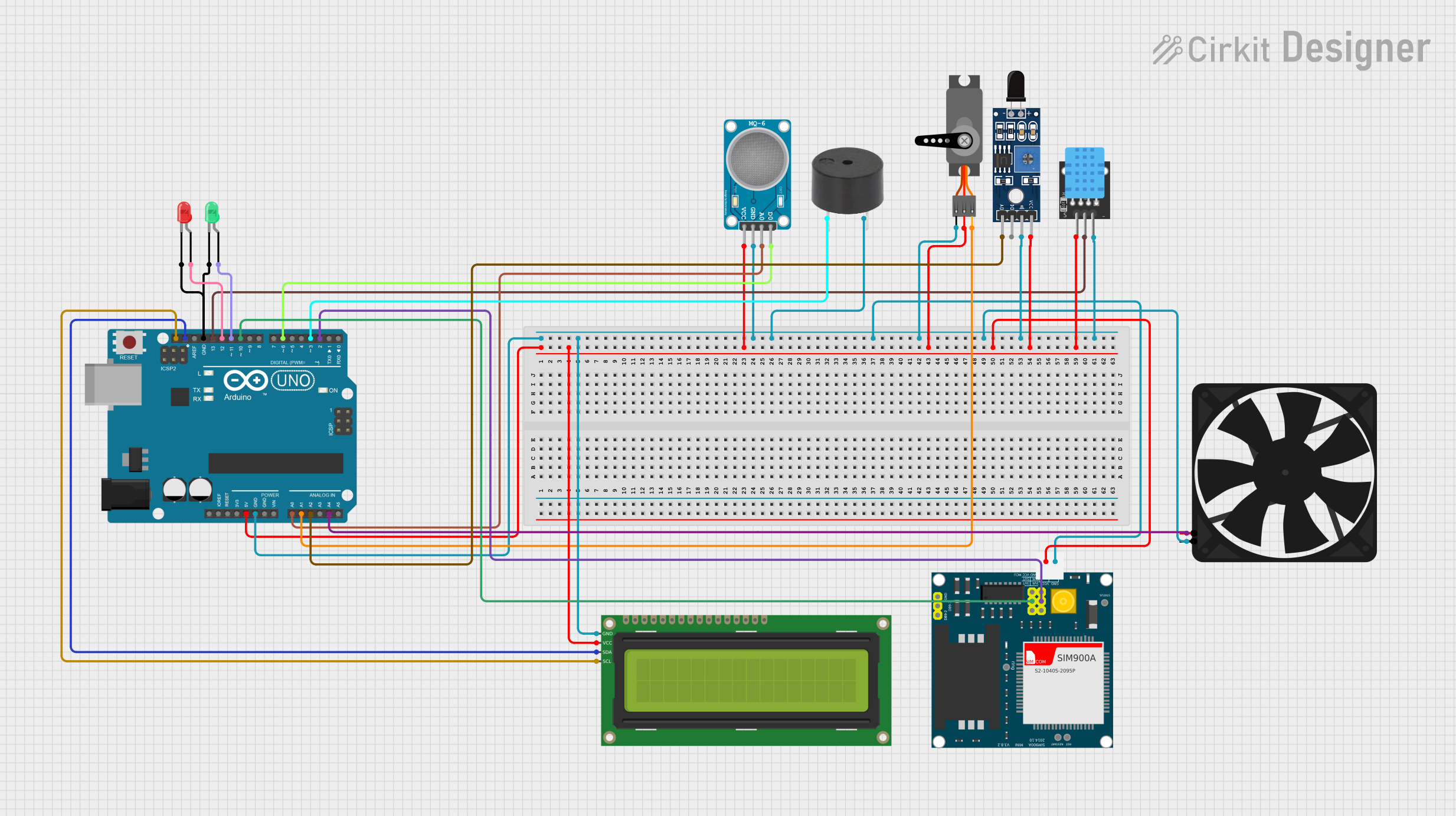 Image of Arduino-Based Smart Sensor System with GSM Alerts