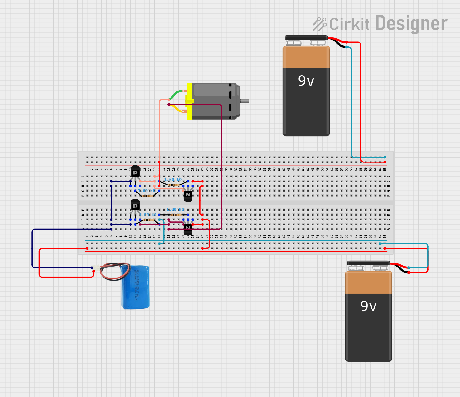 Image of H Bridge Project: A project utilizing PNP Transistor (EBC) in a practical application