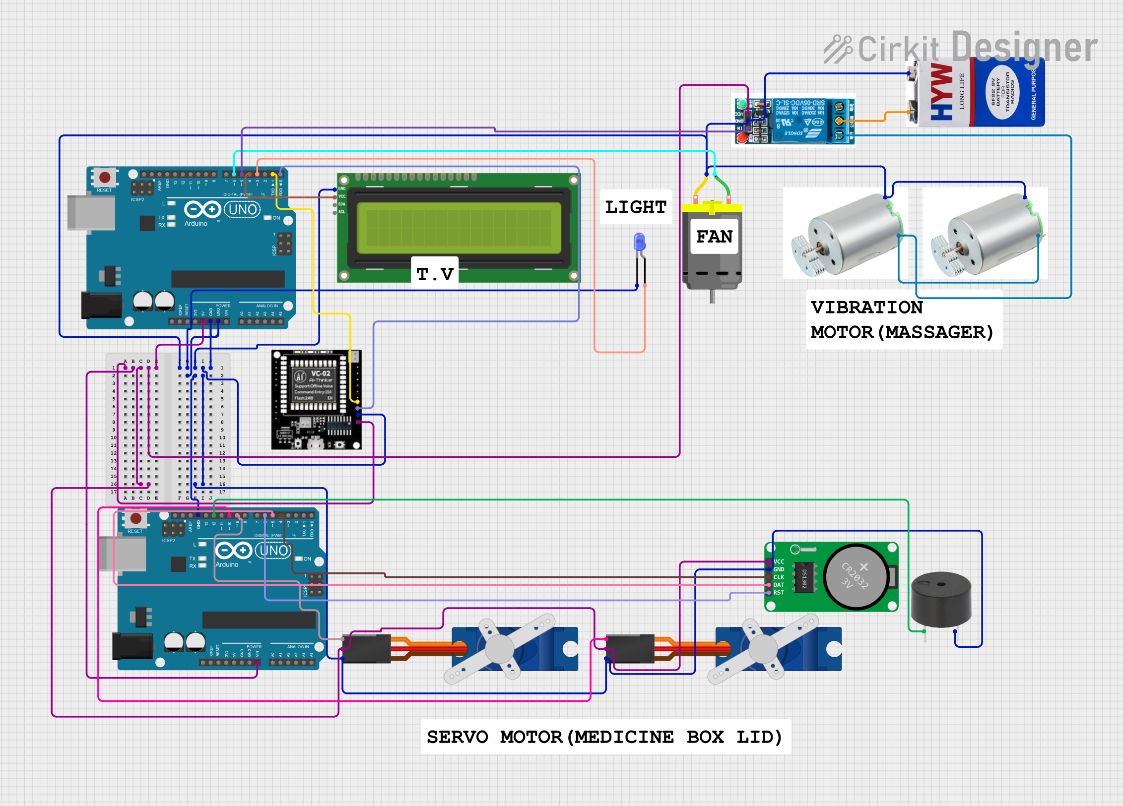 Image of Arduino UNO-Based Automation System with I2C LCD, Servos, and Real-Time Clock