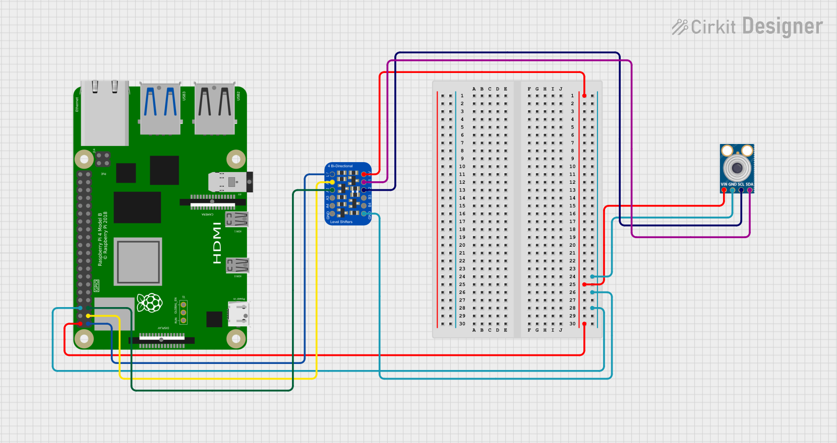 Image of thermal Sensor: A project utilizing Adafruit TXB0104 4-channel Bi-Directional Level Shifter in a practical application