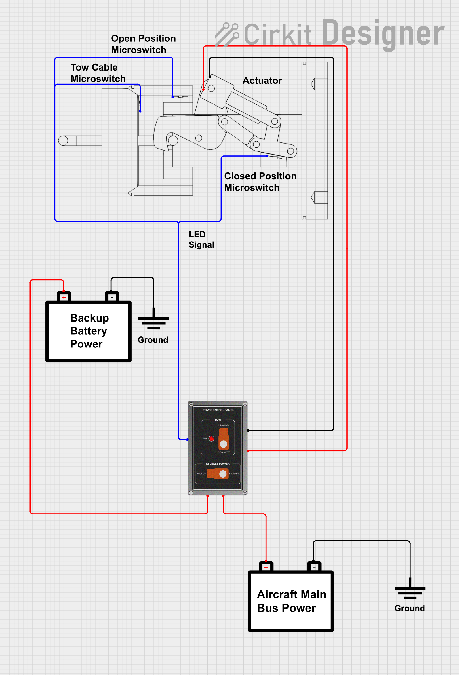 Image of Queen Air Tow Release Wiring: A project utilizing PowerSwitch Tail II in a practical application