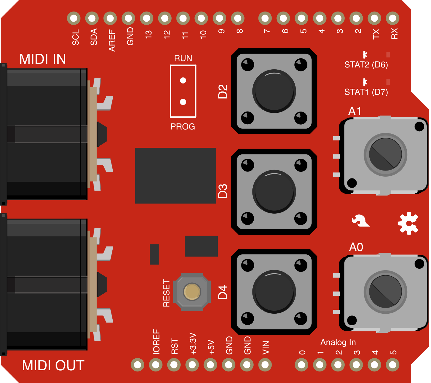Image of SparkFun MIDI Shield