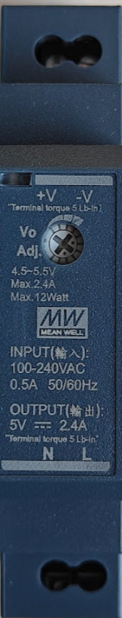 Image of DIN Rail 5v 2.4a Power Supply