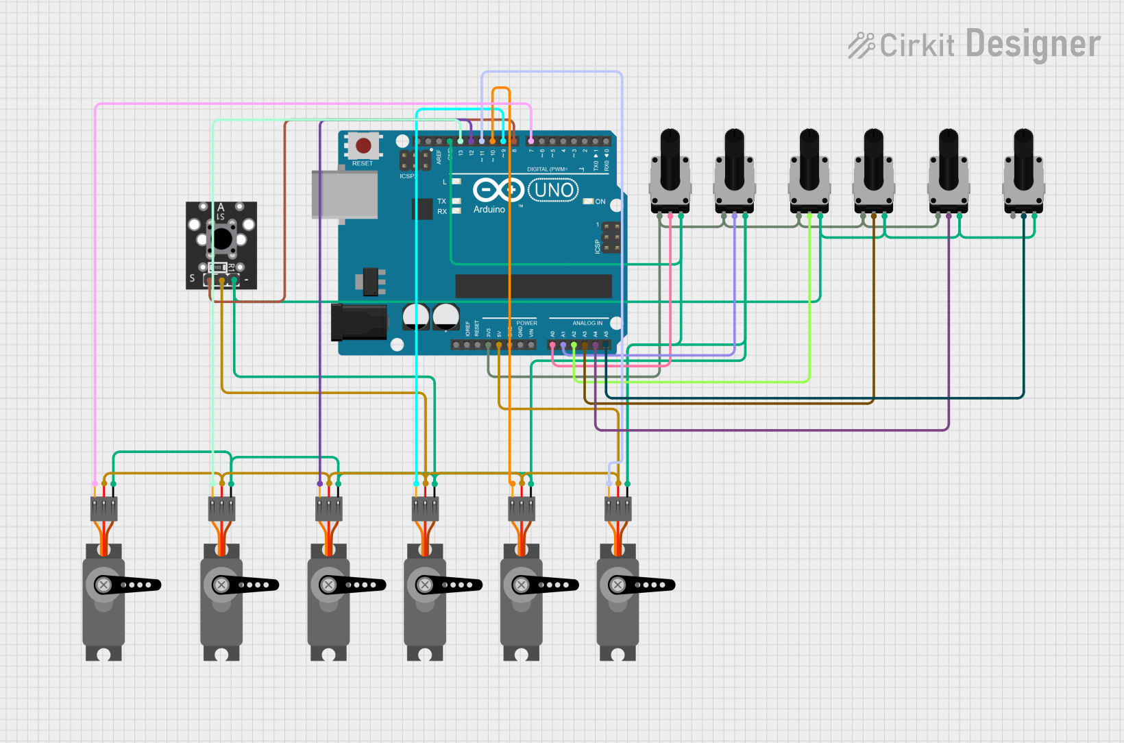 Image of servo: A project utilizing ROTARY SWITCH in a practical application
