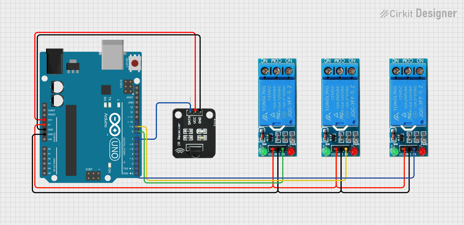 Image of CONTROLING APPLIANCES WITH IR RECIEVER: A project utilizing 12V SINGLE CHANNEL RELAY in a practical application