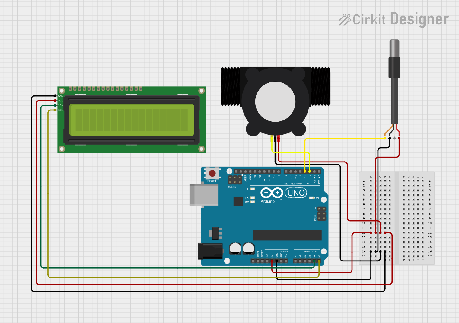 Image of flow & temp: A project utilizing YF-S201 Water Flow Meter in a practical application