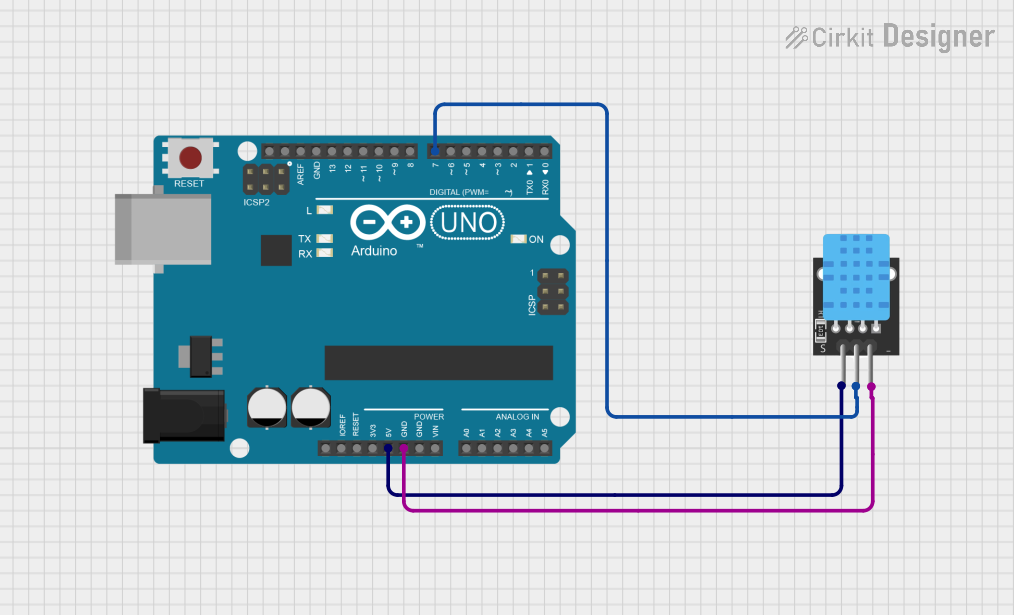 Image of Temoerature: A project utilizing KY-015 DHT11 Temperature-Humidity sensor module in a practical application