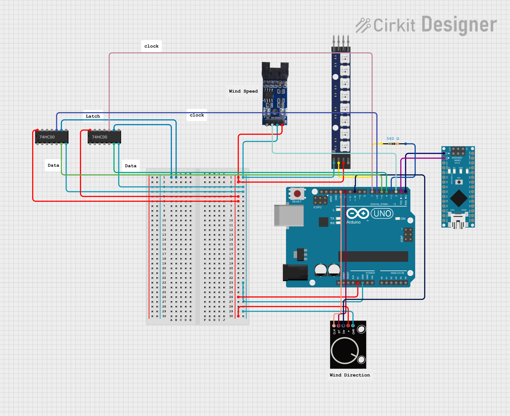 Image of wind-tracker: A project utilizing SparkFun Qwiic Twist - RGB Rotary Encoder Breakout in a practical application