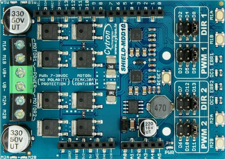 Image of SHIELD-MDD10 10Amp 7V-30V DC Motor Driver