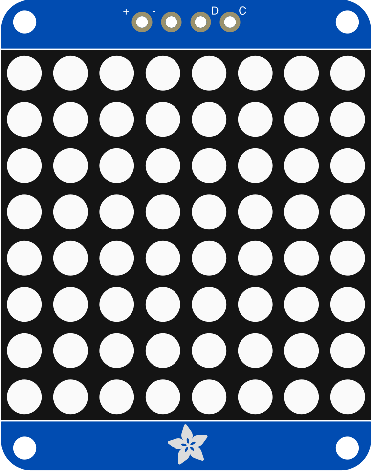 Image of Adafruit 1.2 Inch 8x8 LED Matrix Backpack - White