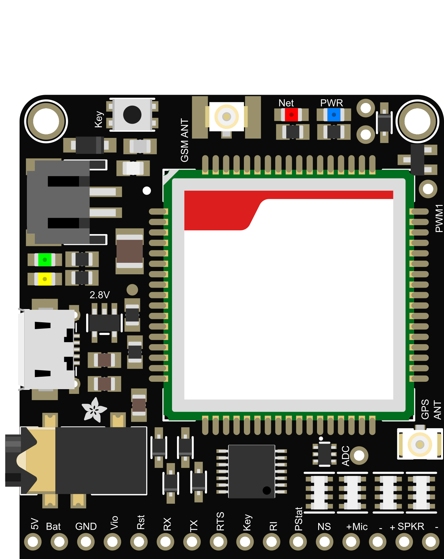 Image of Adafruit FONA 808 Breakout