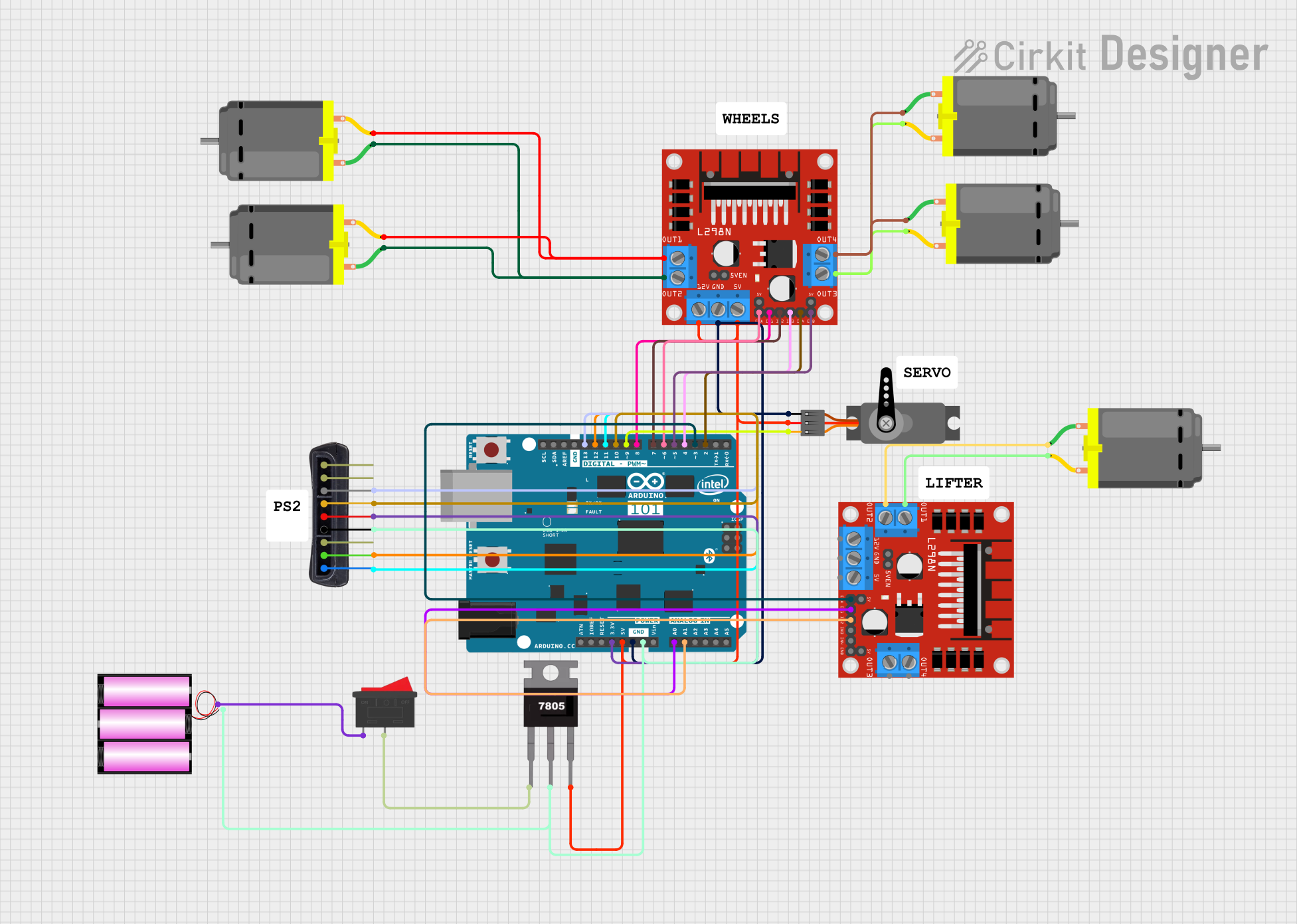 Image of PS2 Motor Servo: A project utilizing motor controller in a practical application