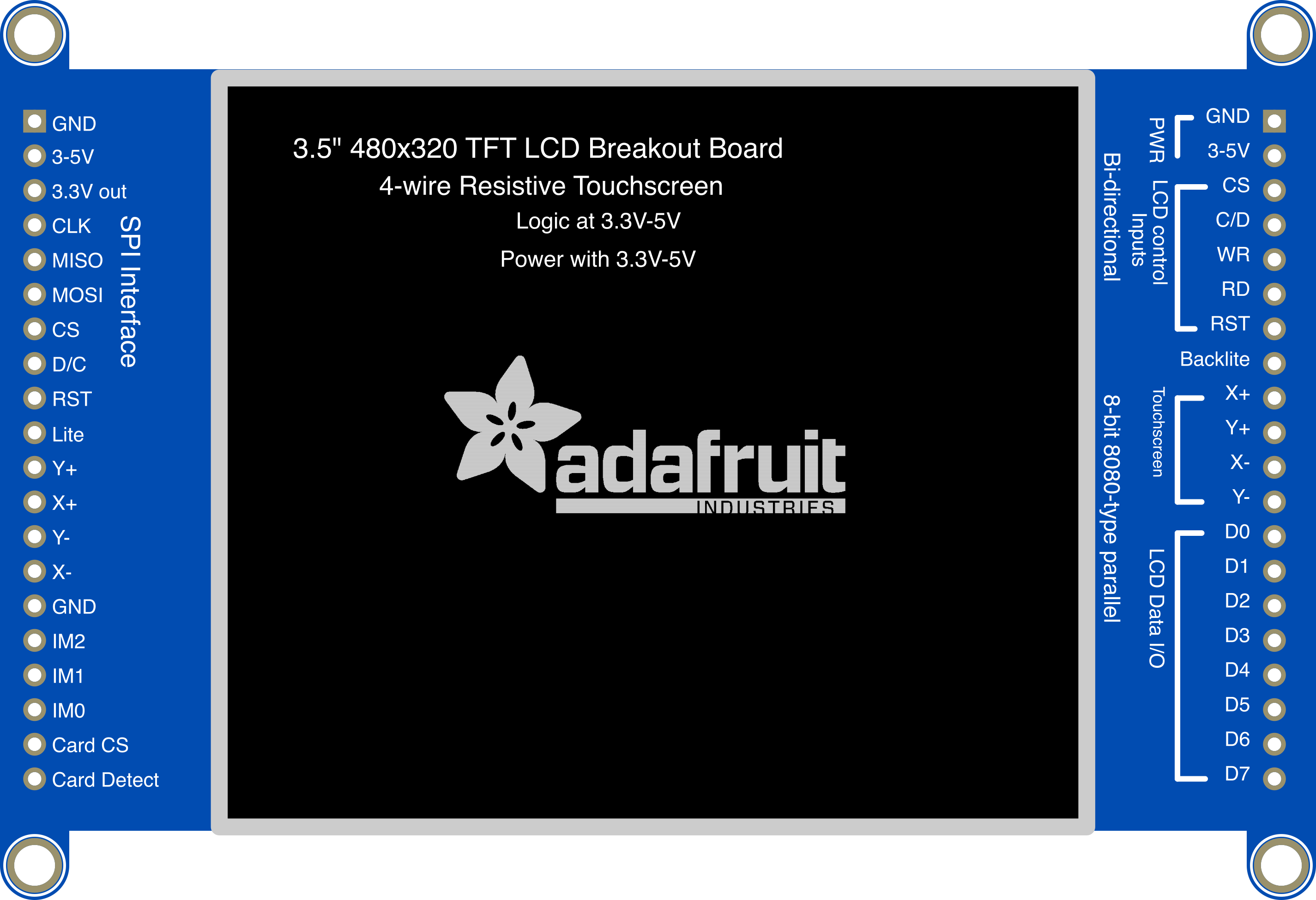 Image of 3.5in TFT 480x320 Touch + MicroSD