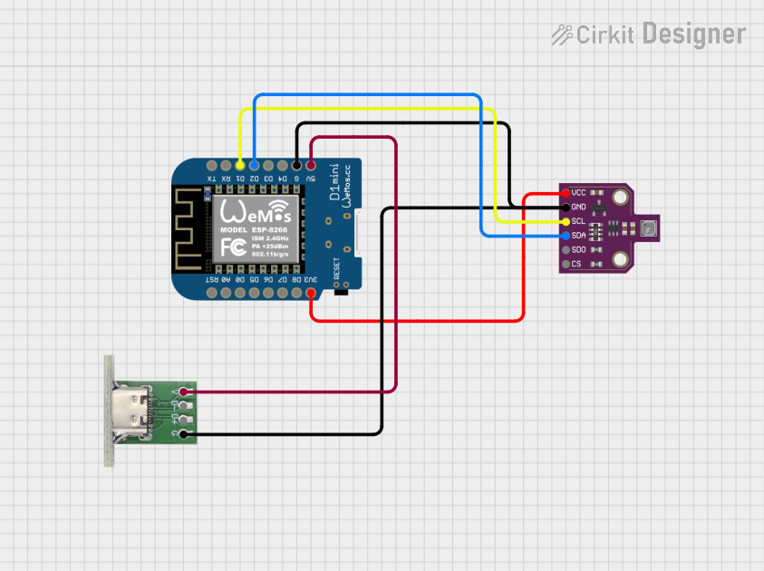 Image of BME680 ESP8266 Air Qlty: A project utilizing BME680 in a practical application