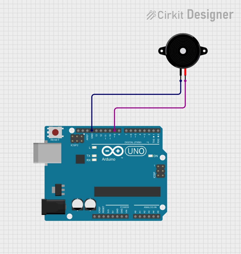 Image of piezo buzzer basic tone - sim test - game of thrones melody: A project utilizing Piezo Speaker in a practical application