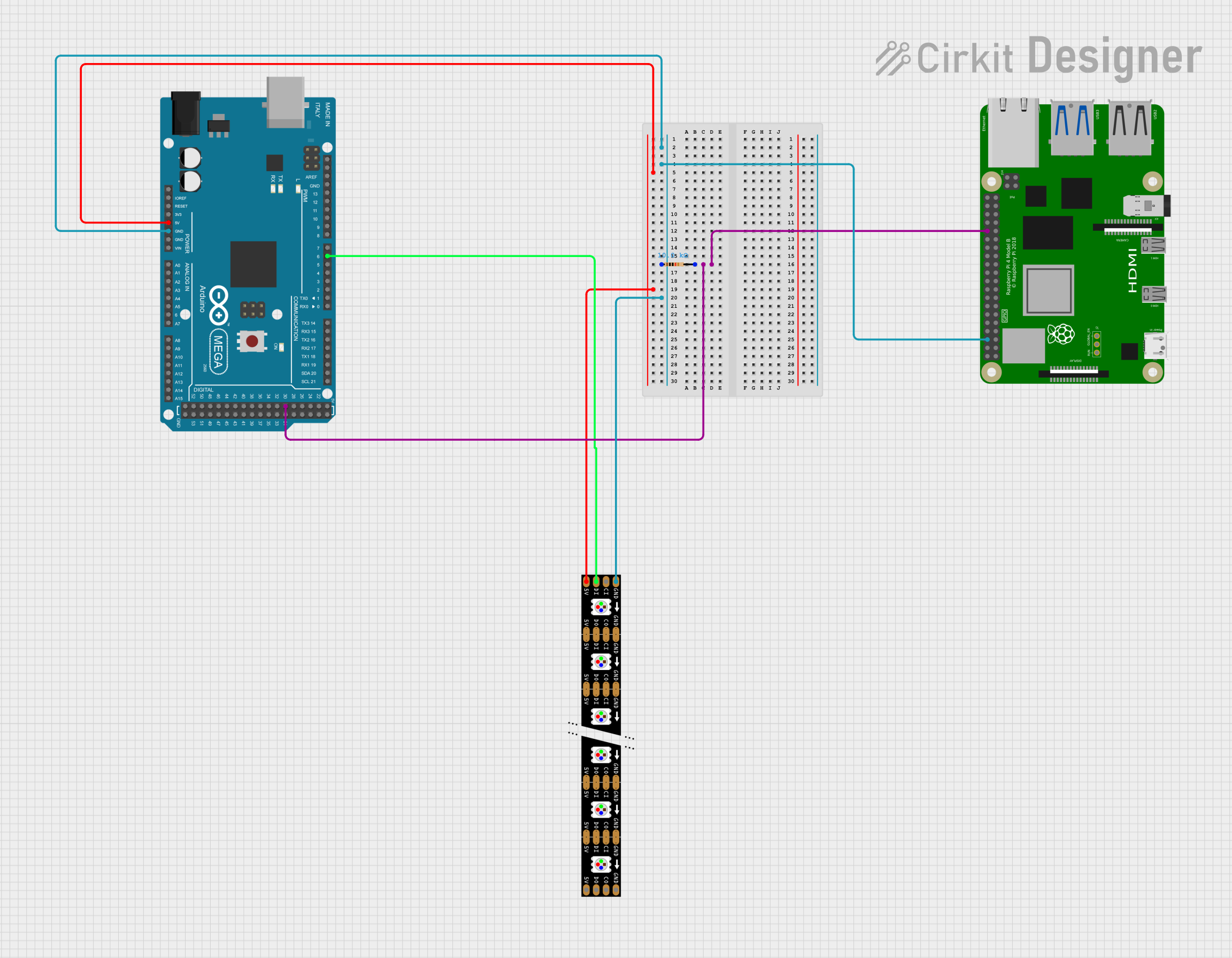 Image of led_arduino+rasb: A project utilizing Adafruit DotStar Wing in a practical application