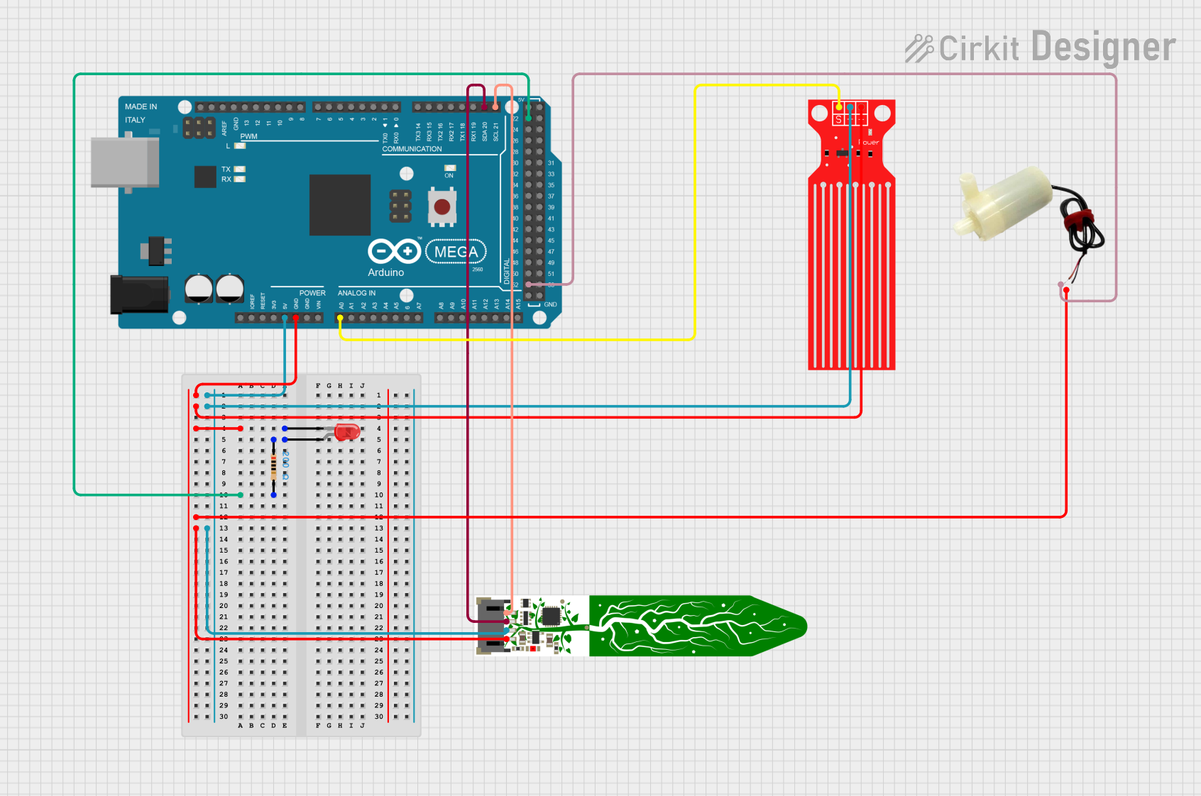 Image of Self-Watering Plant: A project utilizing Adafruit STEMMA Soil Sensor in a practical application