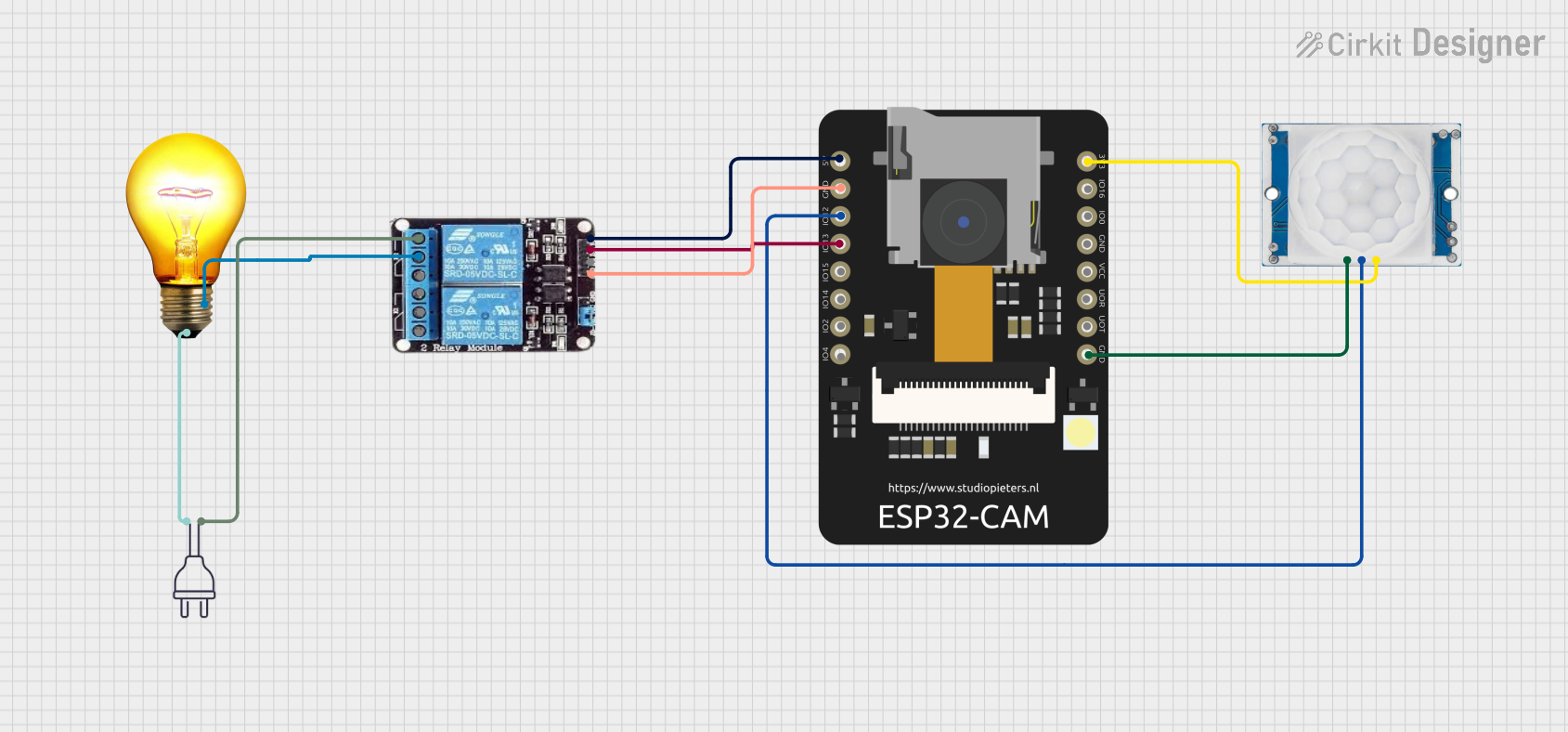 Image of ESP32 CAM: A project utilizing HC-SR501 PIR motion sensor in a practical application