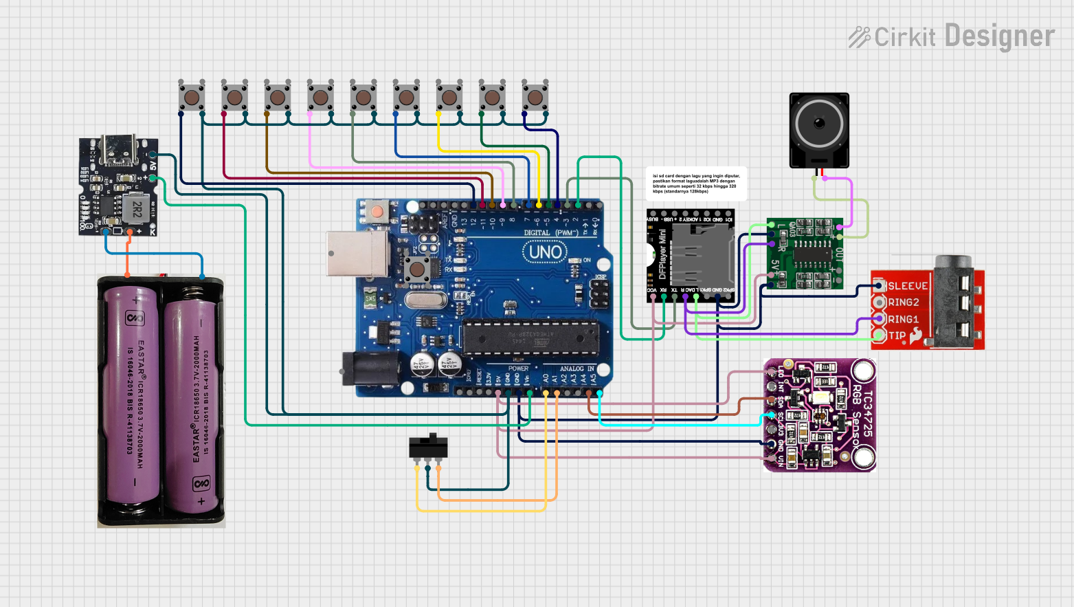 Image of Educate shapes and colors for baby: A project utilizing SparkFun Mini Tristimulus Color Sensor - OPT4048DTSR (Qwiic) in a practical application