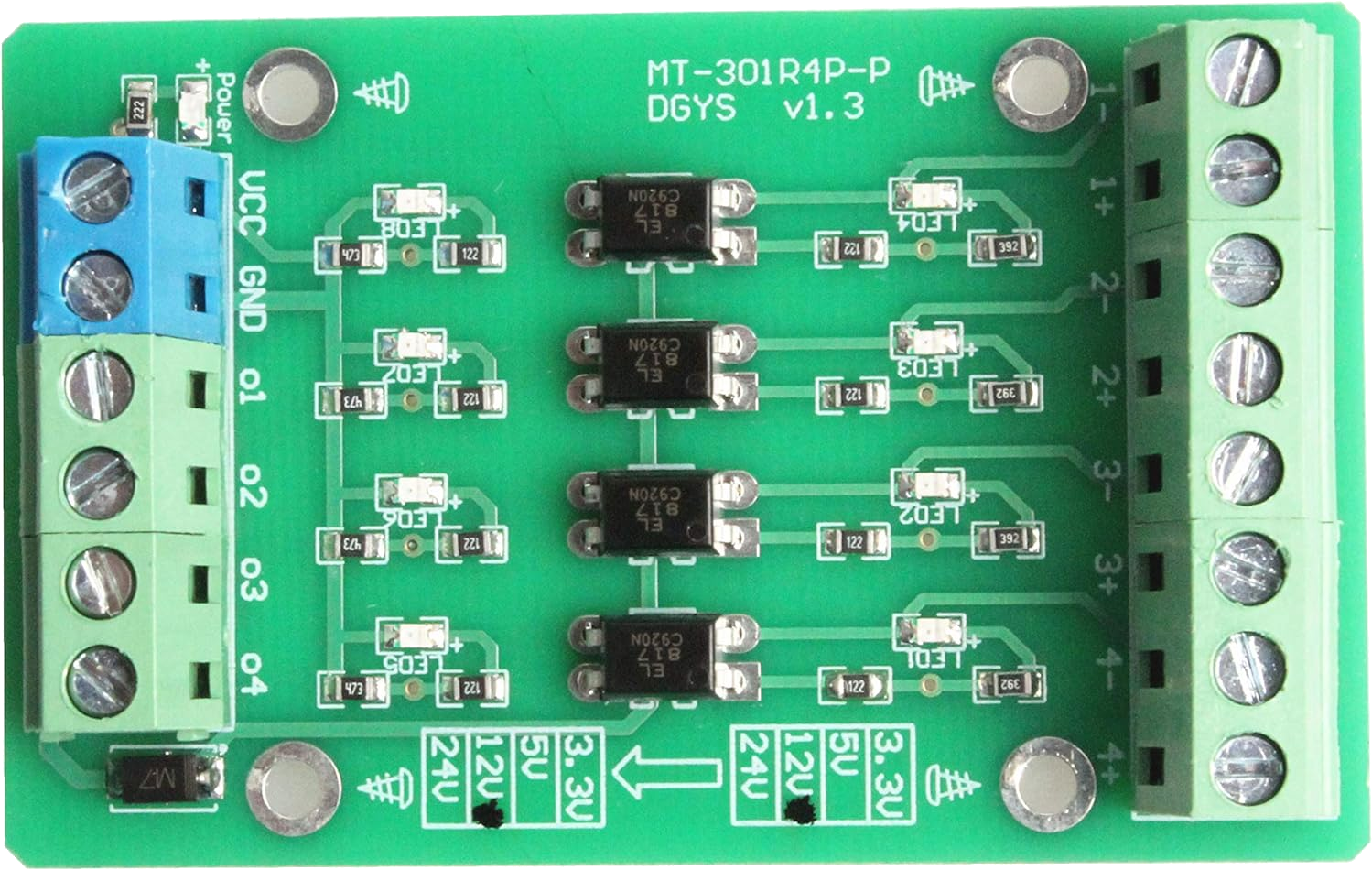 Image of 4-Channel Optocoupler Photoelectric Isolator Module