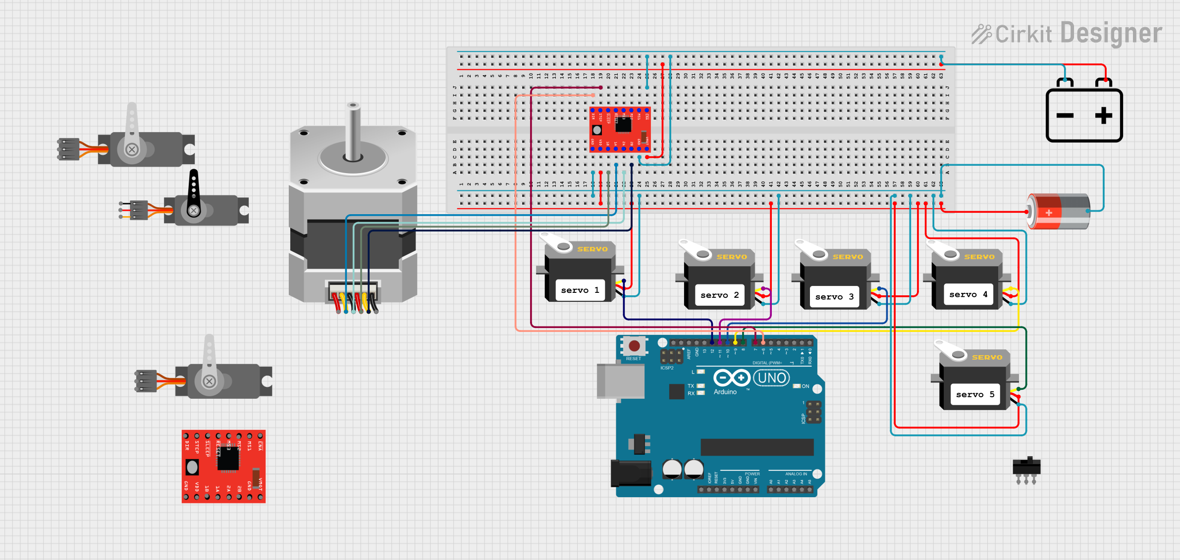 Image of ROBOT 5GDL: A project utilizing 57AM23ED Stepper Servo Motor in a practical application