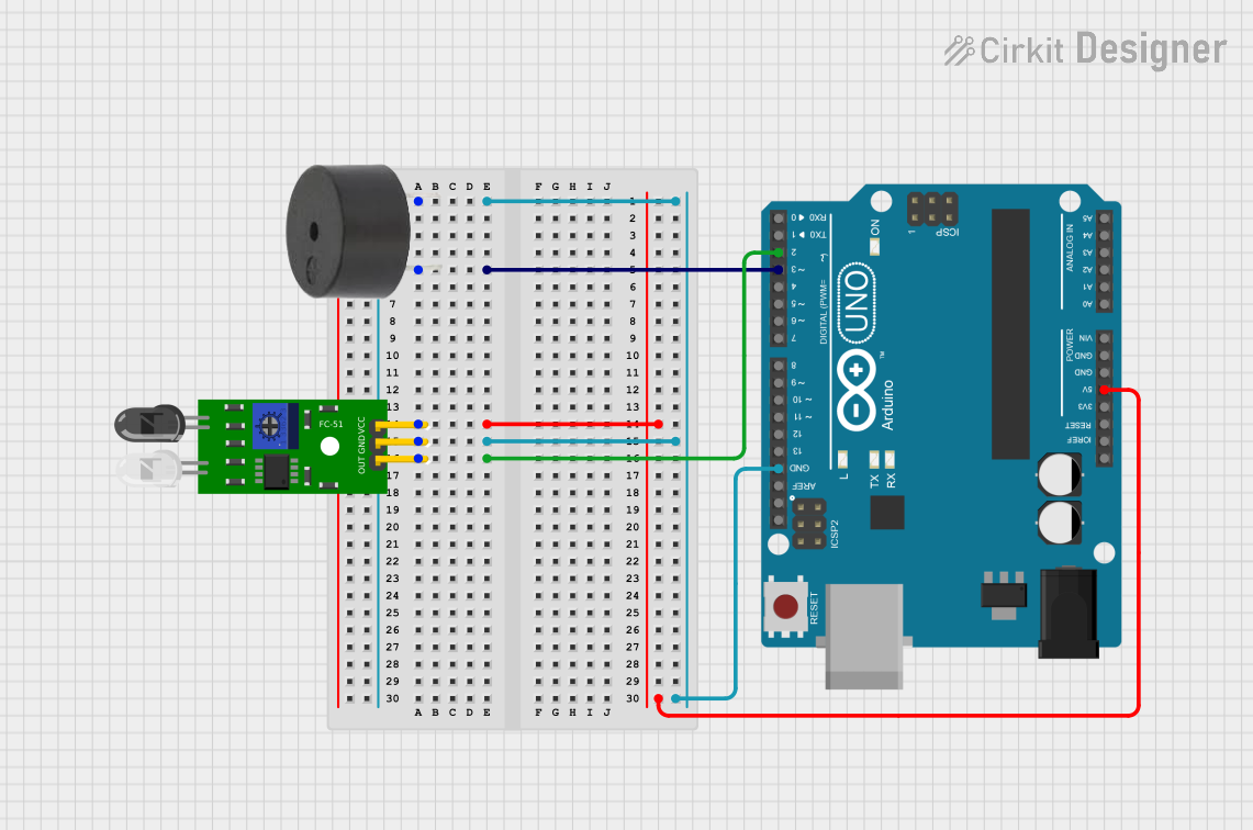 Image of simple avoidance alarm: A project utilizing FC-51 Obstacle Sensor in a practical application