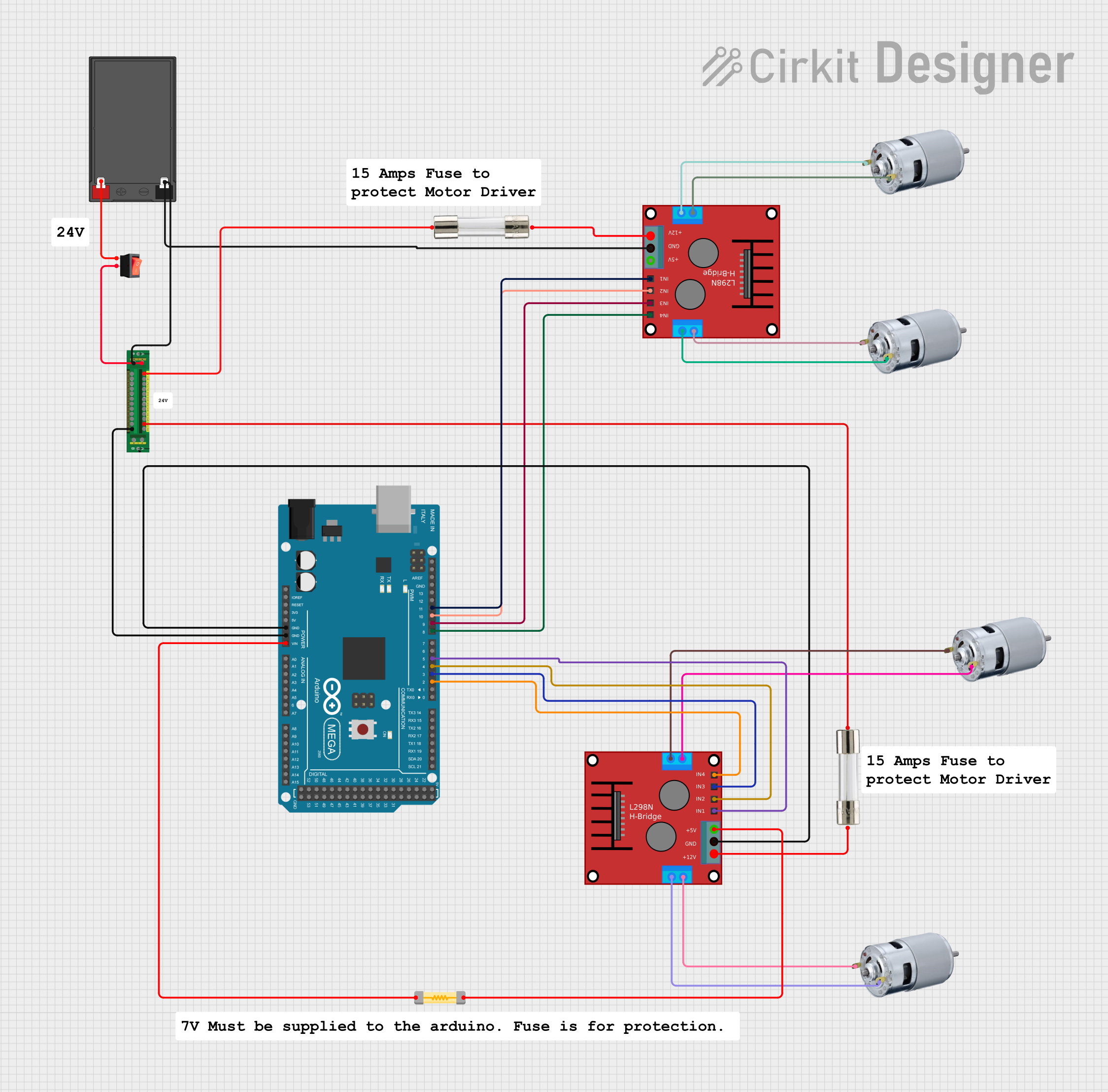 Image of Circuit diagram : A project utilizing 775 motor in a practical application