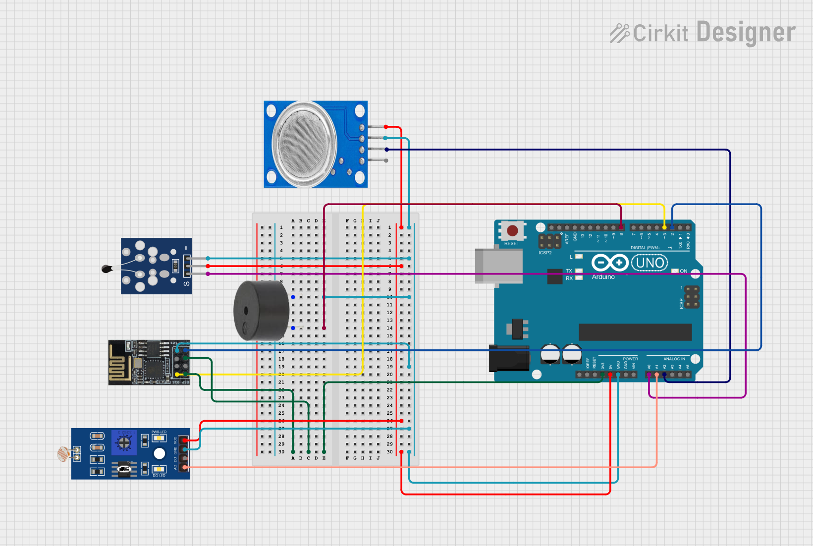 Image of Arduino UNO-Based Environmental Monitoring System with Wi-Fi Connectivity