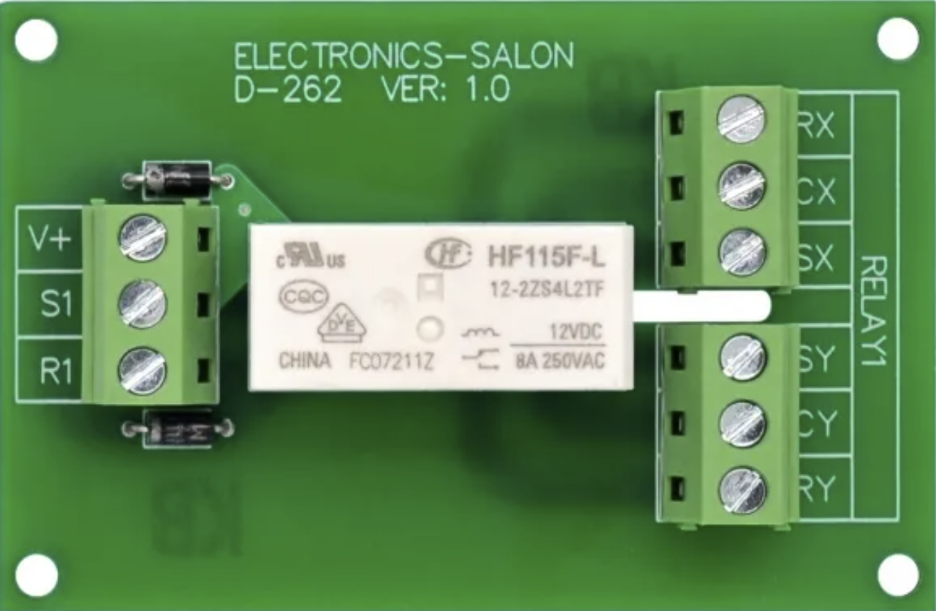 Image of to scale DPDT Latching Relay