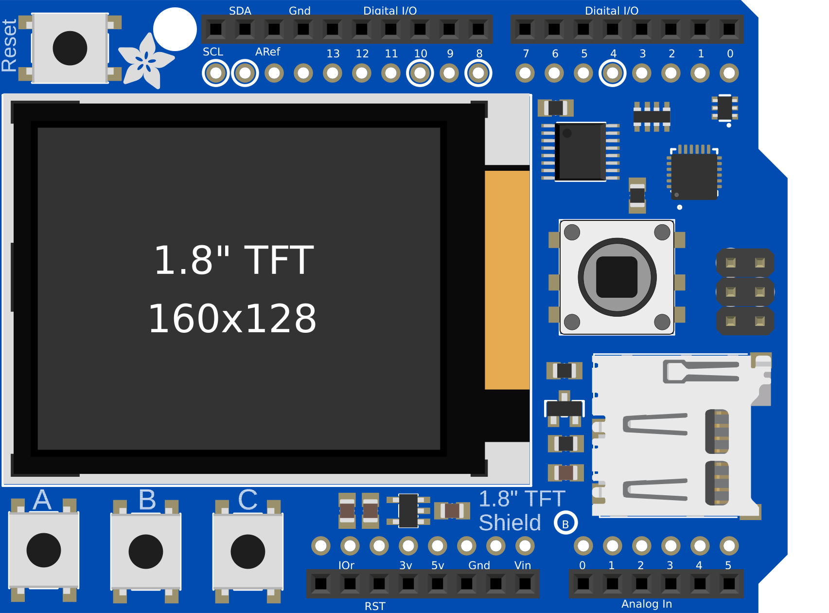 Image of Adafruit 1.8" TFT Display Breakout and Shield