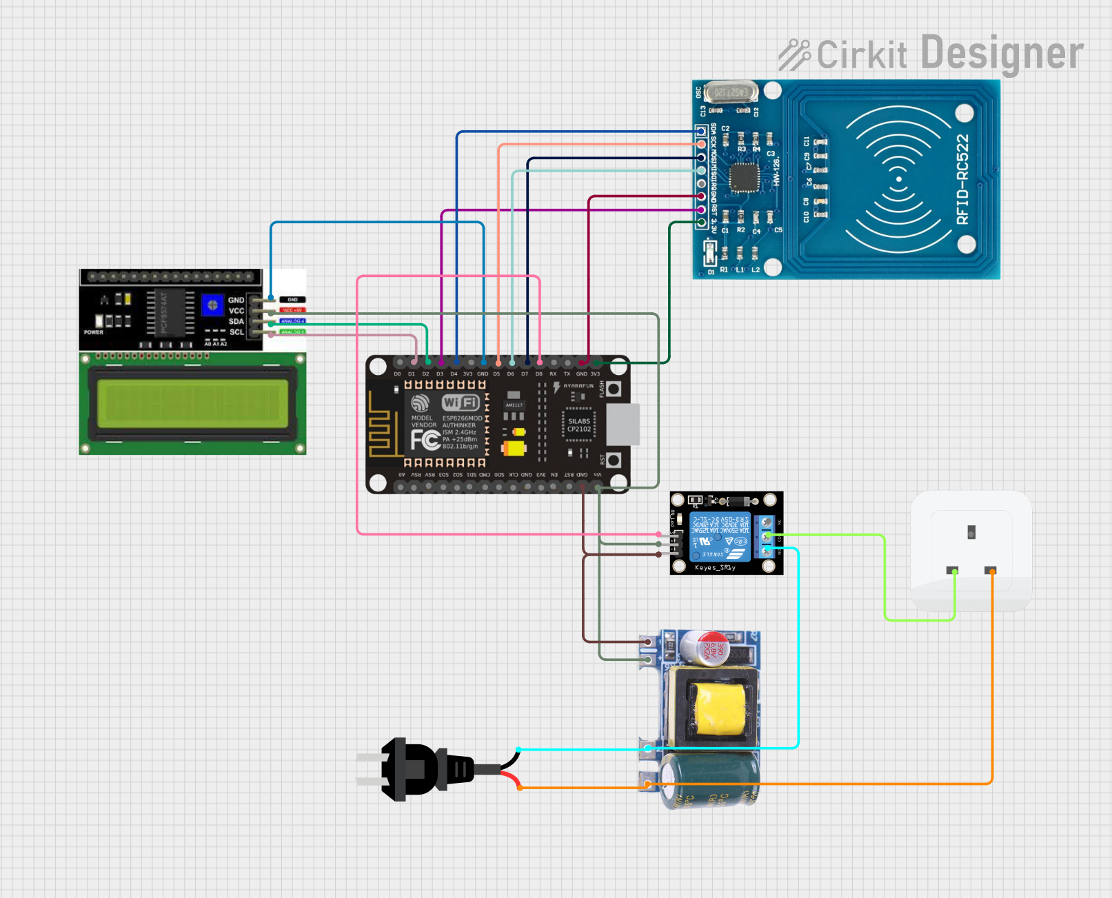 Image of Wi-Fi Controlled RFID-Based Smart Socket with LCD Display Using ESP8266