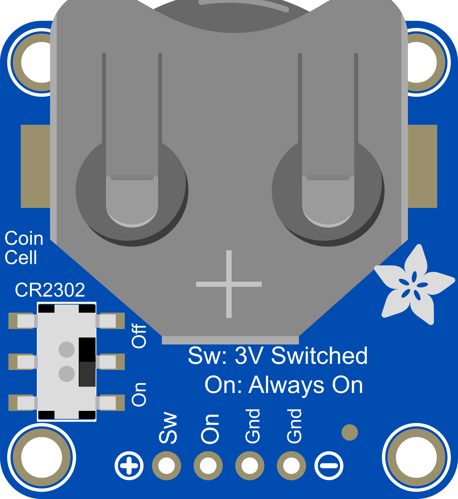 Image of Adafruit Switched 20mm Coin Cell Breakout