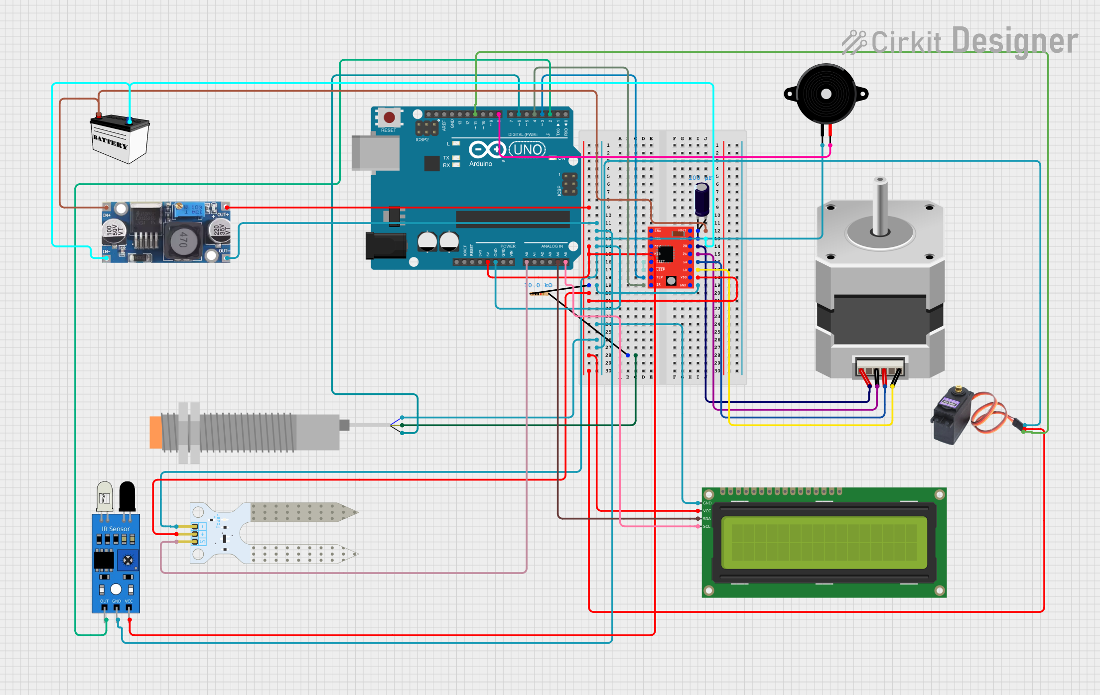 Image of Arduino UNO-Based Automated Waste Sorting System with Stepper Motor and Sensors