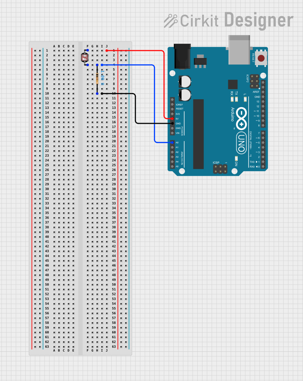 Image of LDR circuit: A project utilizing Photocell (LDR) in a practical application