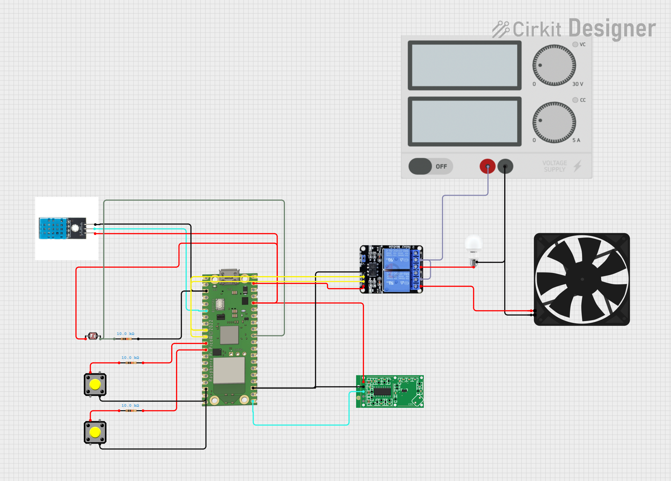 Image of Smart Home Automation 1: A project utilizing Raspberry Pi Pico W 2040 - front side in a practical application