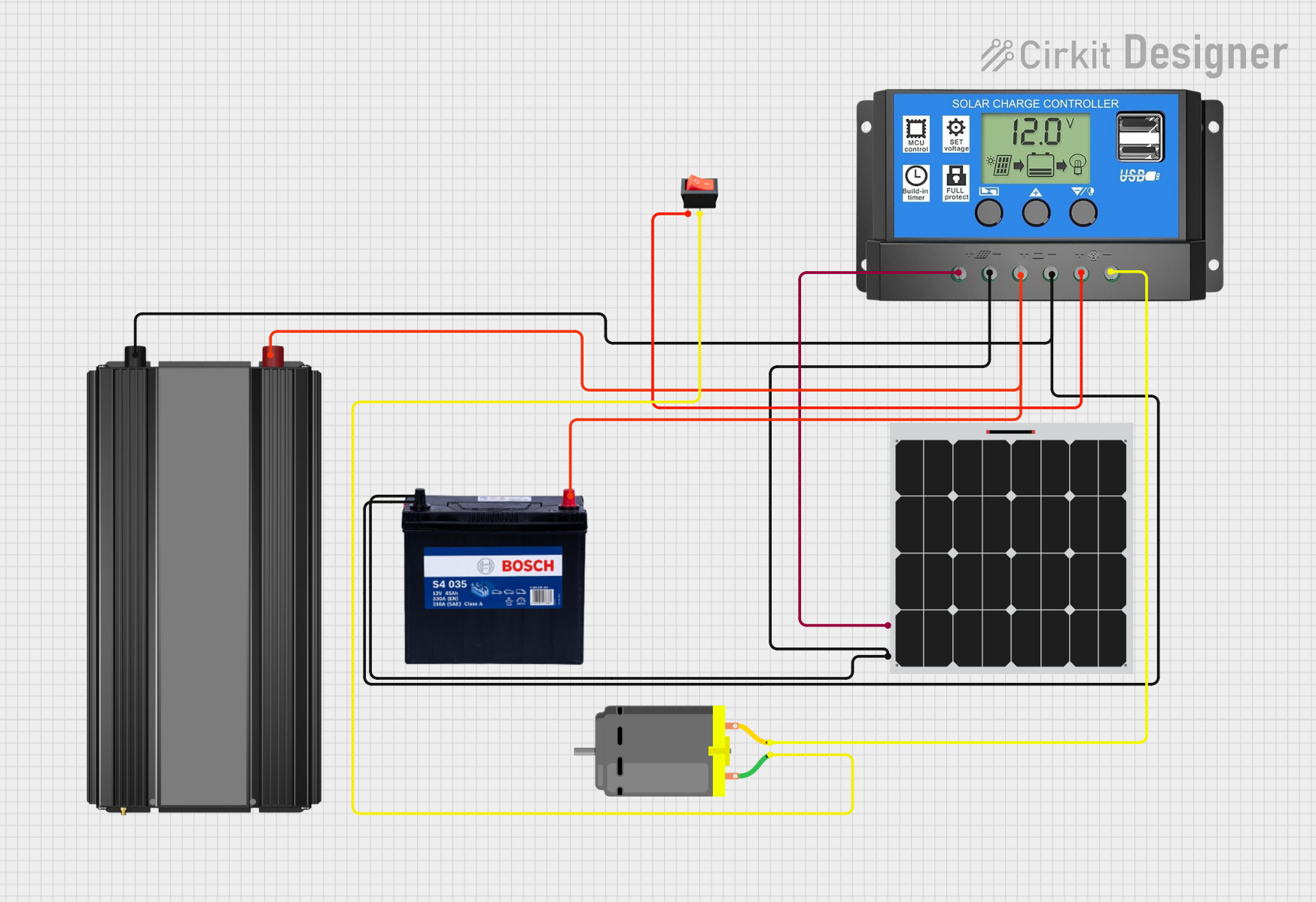 Image of sistem pembersih jalan menggunakan motor dc dan bateri dijana oleh solar: A project utilizing 12V 200Ah Battery in a practical application