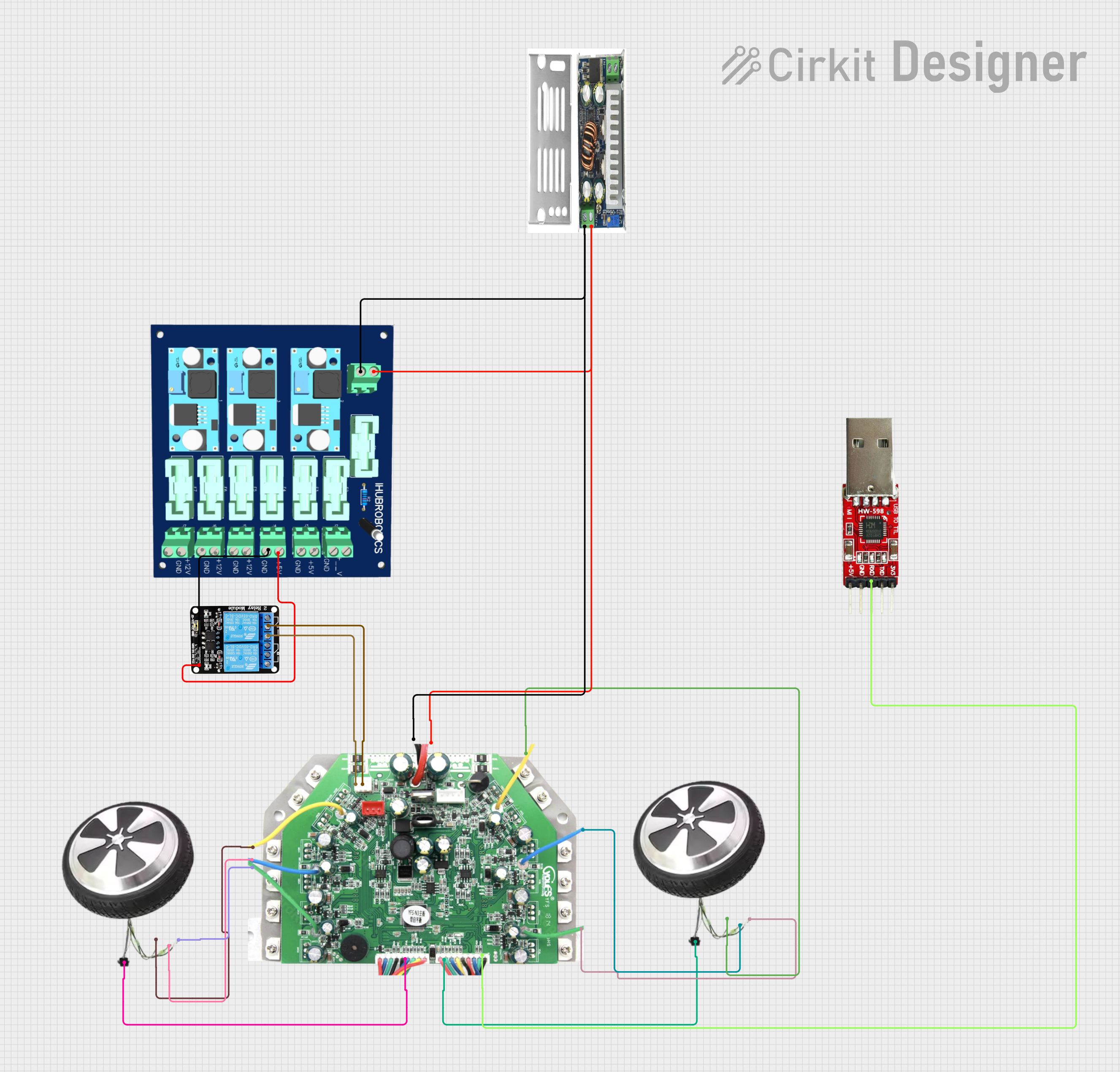 Image of Hub Motor & servo motor Connection: A project utilizing verter_usb in a practical application