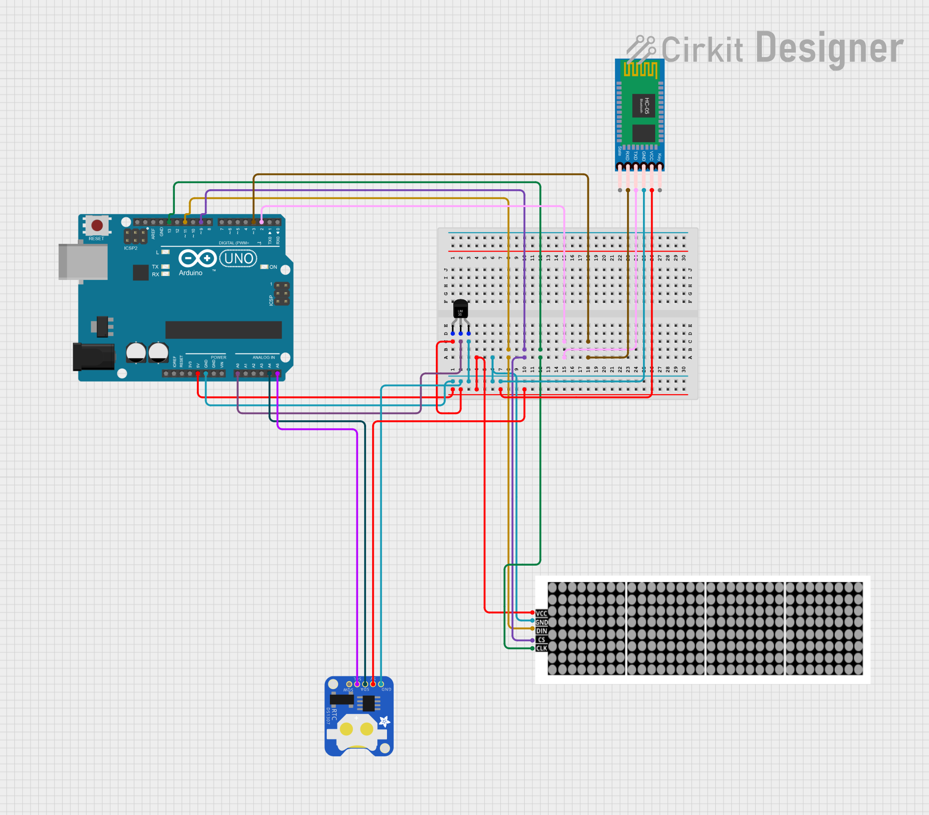 Image of bluetooth: A project utilizing Analog Temperature Sensor (NTC) (Wokwi Compatible) in a practical application