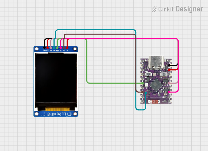 Image of ESP32-C6sm-ST7735: A project utilizing Seeed Studio XIAO ESP32C6 in a practical application